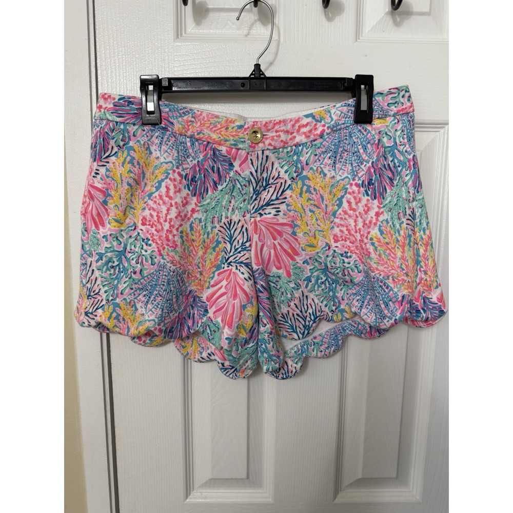 Lilly Pulitzer Womens Buttercup Knit Pink Splash Dance Beach Size 12 Shorts